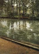 Gustave Caillebotte Riverside through the rain oil painting reproduction